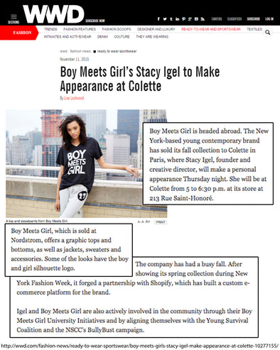 WWD covers our launch @colette in Paris
