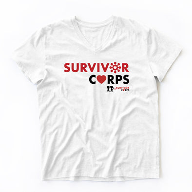 BOY MEETS GIRL® x SURVIVOR CORPS White V-Neck T-Shirt ( SOLD OUT)