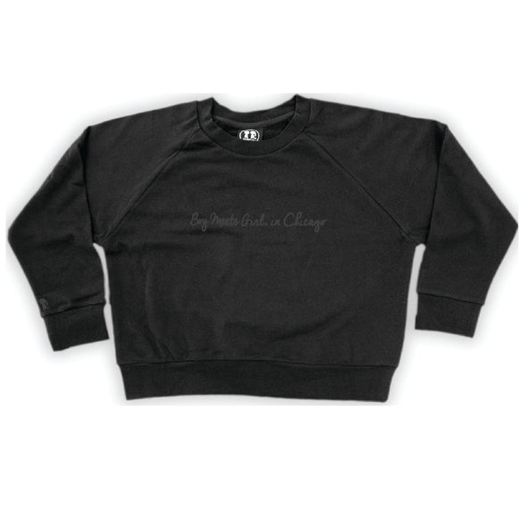 Boy Meets Girl® in Chicago Black Crop Sweatshirt