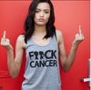 BOY MEETS GIRL® F**ck Cancer tri-blend heather Tank Tops