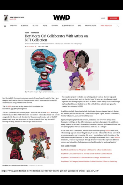 As Featured in WWD: BOY MEETS GIRL® Collaborates with Artists on NFT Collection