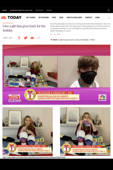 Designer's Note: BOY MEETS GIRL® x PRETTY CONNECTED in Support of Survivor Corps on the Today Show with Hoda & Jenna "Gifts that Give Back"