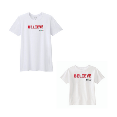 BOY MEETS GIRL® x Cre8ive Crayonz White BELIEVE Adults & Kids Unisex T-Shirt