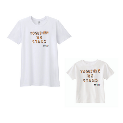 BOY MEETS GIRL® x Cre8ive Crayonz White TOGETHER WE STAND Multicultural Font Adults & Kids Unisex T-Shirt