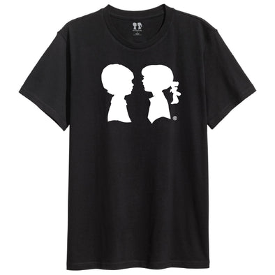 BOY MEETS GIRL® Black Unisex White Logo Pride Tee