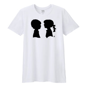 BOY MEETS GIRL® White Unisex Tee with Black Logo