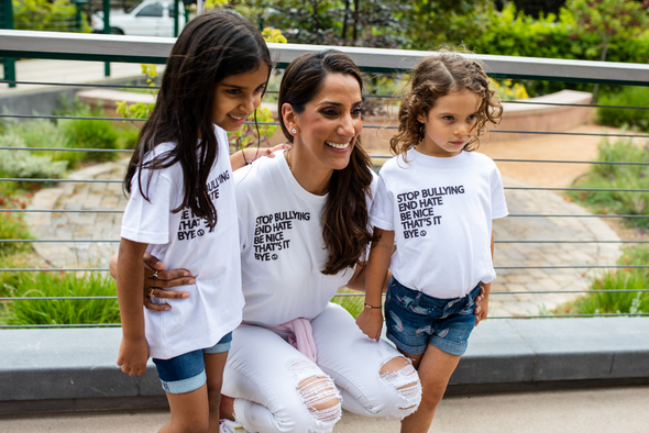 BOY MEETS GIRL® Stop Bullying, End Hate White Unisex T-Shirt