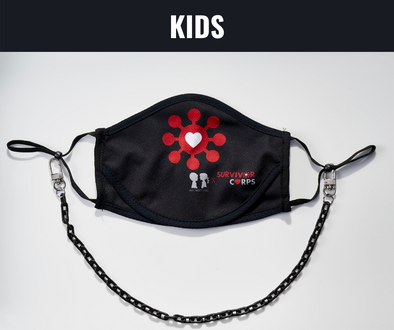 BOY MEETS GIRL® x Pretty Connected Mask Chain Set: Kids Survivor Corps "Dylan" Drinking Mask with Black Chain