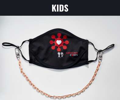 BOY MEETS GIRL® x Pretty Connected Mask Chain Set: Kids Survivor Corps "Dylan" Drinking Mask with Peach  Chain