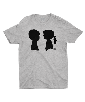 BOY MEETS GIRL® Heather Grey Unisex Tee with Black Logo