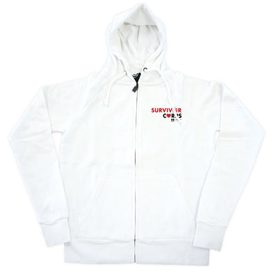 BOY MEETS GIRL® x SURVIVOR CORPS White Zip Hoodie (SOLD OUT)