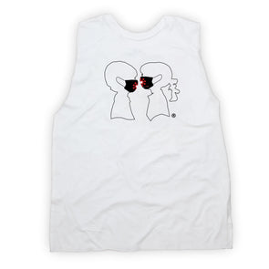 BOY MEETS GIRL® x SURVIVOR CORPS Logo Mask White Muscle Tank