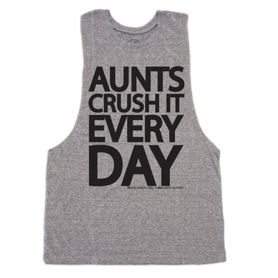 AUNTS CRUSH IT EVERY DAY GREY WORKOUT TANK