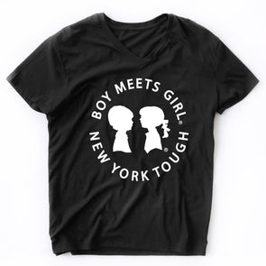 BOY MEETS GIRL® New York Tough V-Neck Black Tee