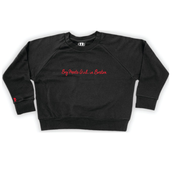 Boy Meets Girl® in Boston Black Crop Sweatshirt