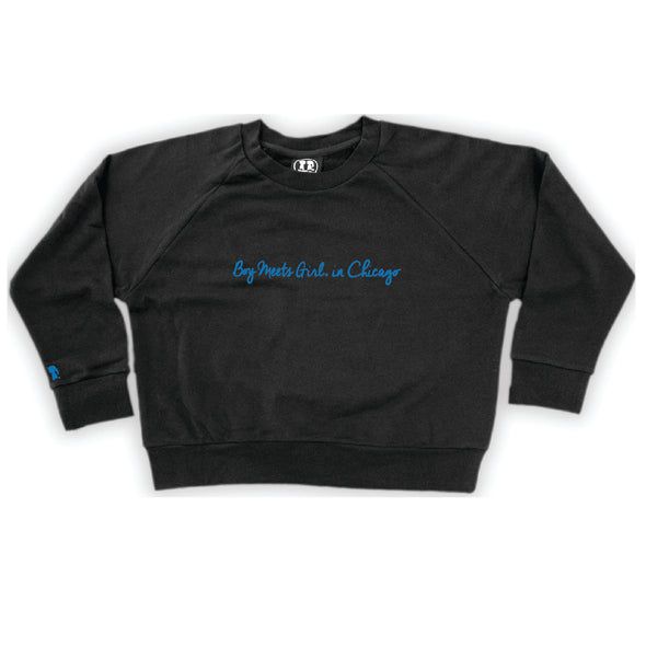Boy Meets Girl® in Chicago Black Crop Sweatshirt