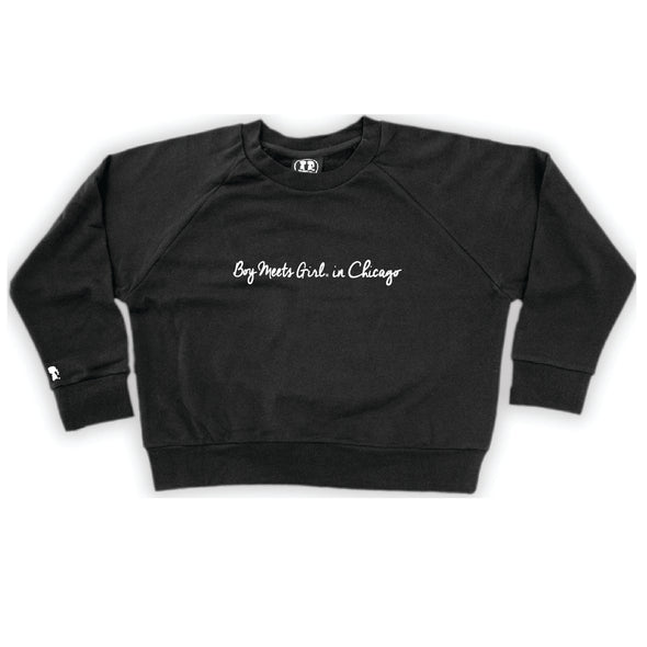 Boy Meets Girl® in Chicago Black Crop Sweatshirt