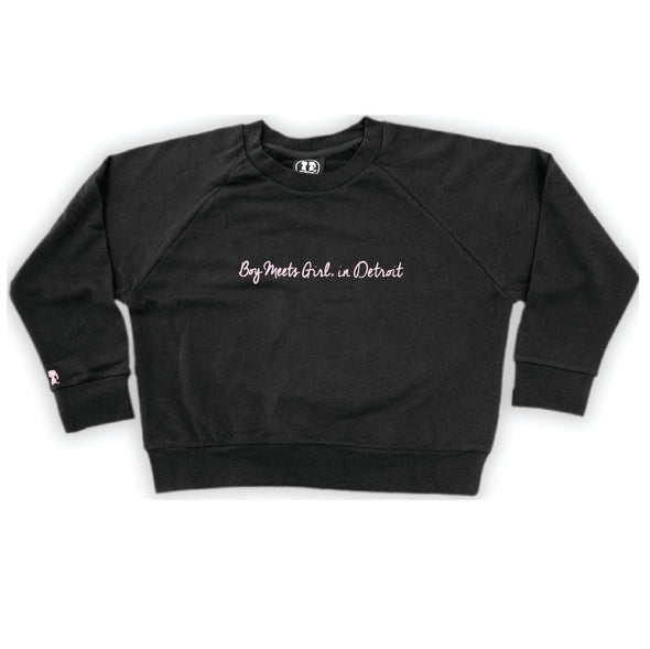 Boy Meets Girl® in Detroit Black Crop Sweatshirt