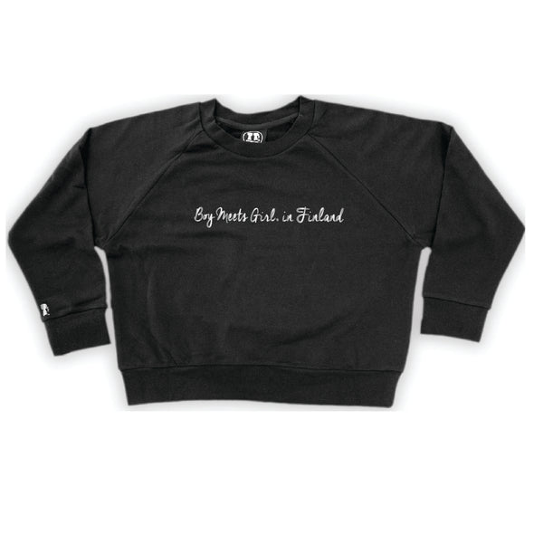Boy Meets Girl® in Finland Black Crop Sweatshirt