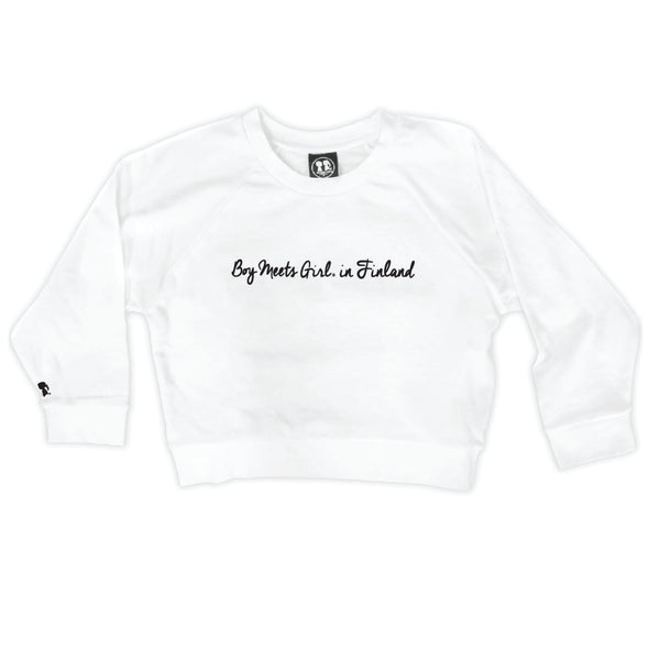 Boy Meets Girl® in Finland White Crop Sweatshirt