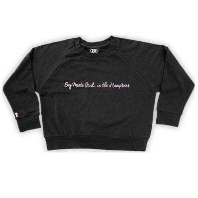 Boy Meets Girl® in the Hamptons Black Crop Sweatshirt