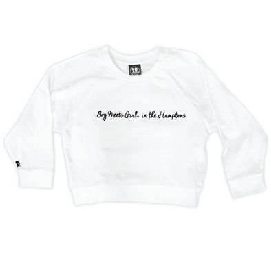 Boy Meets Girl® in the Hamptons White Crop Sweatshirt