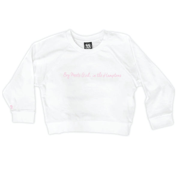 Boy Meets Girl® in the Hamptons White Crop Sweatshirt