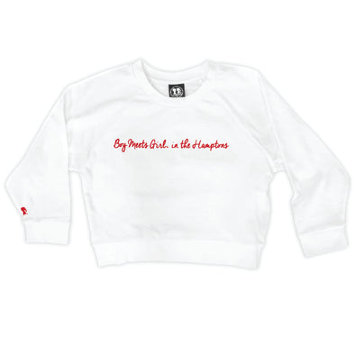 Boy Meets Girl® in the Hamptons White Crop Sweatshirt