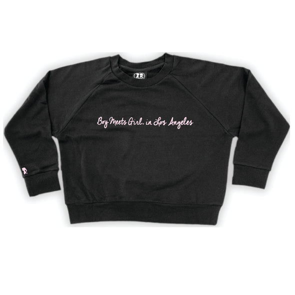 Boy Meets Girl® in Los Angeles Black Crop Sweatshirt