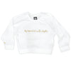 Boy Meets Girl® in Los Angeles White Crop Sweatshirt