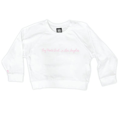 Boy Meets Girl® in Los Angeles White Crop Sweatshirt