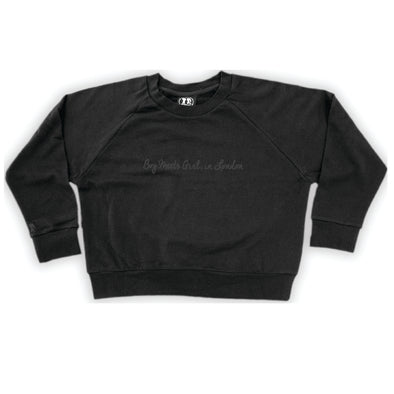 Boy Meets Girl® in London Black Crop Sweatshirt