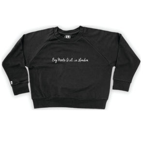 Boy Meets Girl® in London Black Crop Sweatshirt