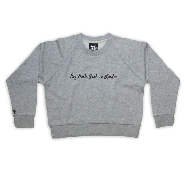 Boy Meets Girl® in London Grey Crop Sweatshirt