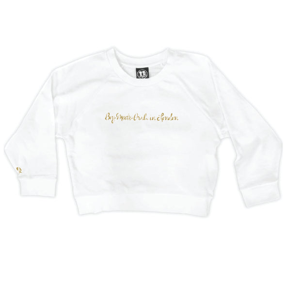 Boy Meets Girl® in London White Crop Sweatshirt