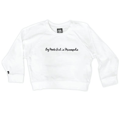 Boy Meets Girl® in Minneapolis White Crop Sweatshirt