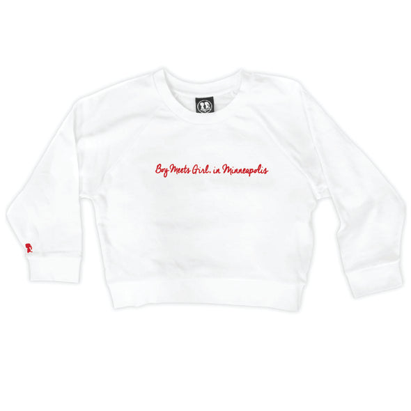 Boy Meets Girl® in Minneapolis White Crop Sweatshirt