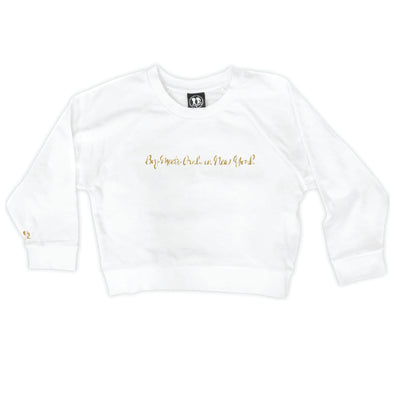 Boy Meets Girl® in New York White Crop Sweatshirt