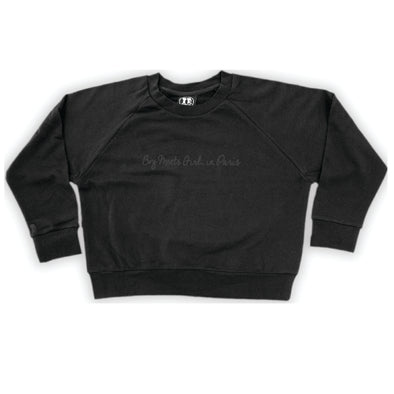 Boy Meets Girl® in Paris Black Crop Sweatshirt