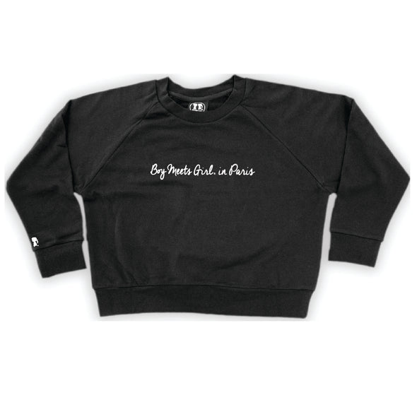 Boy Meets Girl® in Paris Black Crop Sweatshirt