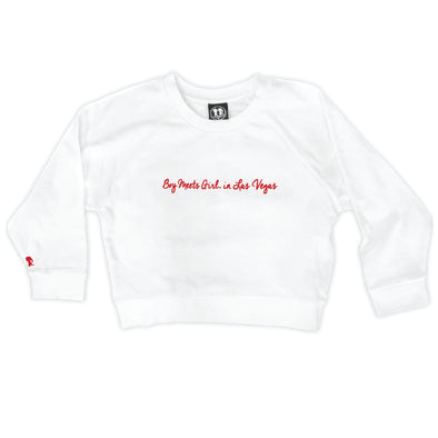 Boy Meets Girl® in Las Vegas White Crop Sweatshirt