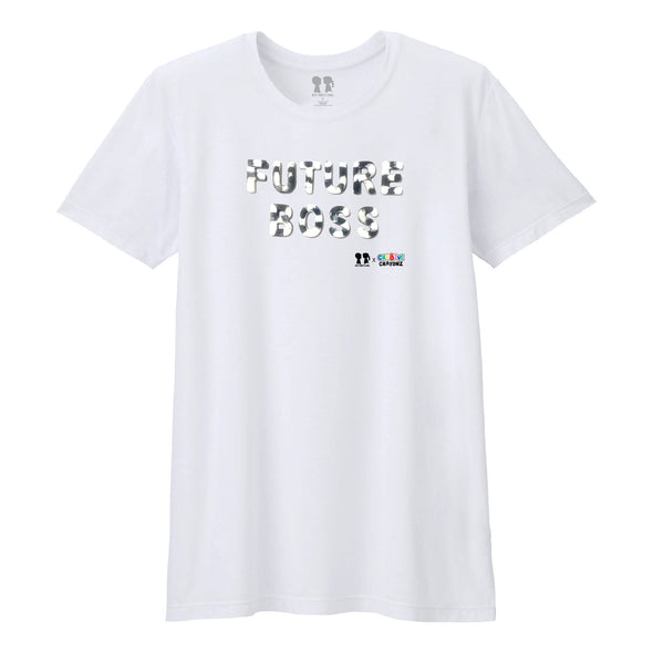 BOY MEETS GIRL® x Cre8ive Crayonz White FUTURE BOSS Black & White Font Adults & Kids Unisex T-Shirt