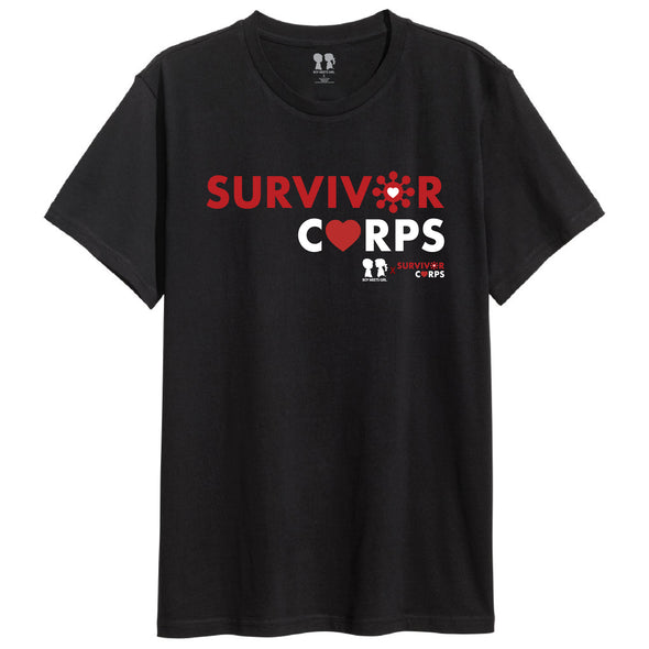 BOY MEETS GIRL® x SURVIVOR CORPS Black Unisex Crew T-Shirt (SOLD OUT)
