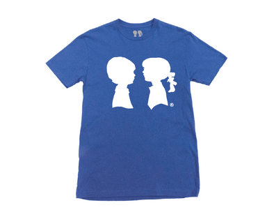 BOY MEETS GIRL® Blue Unisex Alice Logo Tee