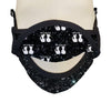 BOY MEETS GIRL® x Pretty Connected Mask Chain Set: Kids Black "Dylan" Drinking Sparkle Mask with Hot Pink Chain