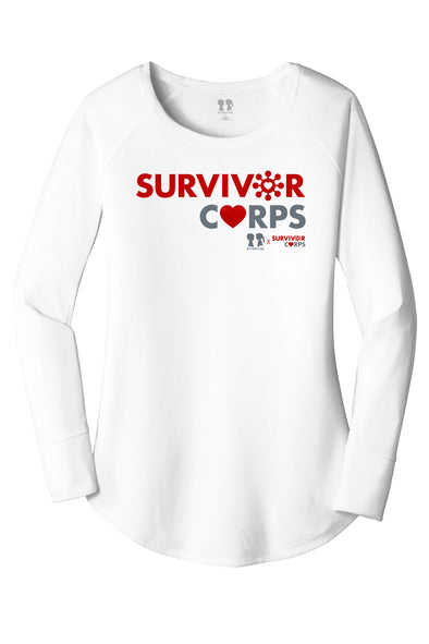 BOY MEETS GIRL® x SURVIVOR CORPS Tri-Blend White Long Sleeve Tunic T-Shirt