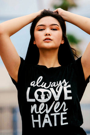 BOY MEETS GIRL® Always Love, Never Hate Crew Black Tee _SOLD OUT