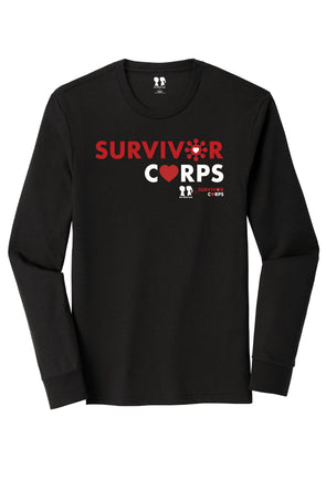 BOY MEETS GIRL® x SURVIVOR CORPS Latest Tri-Blend Black Long Sleeve Unisex T-Shirt