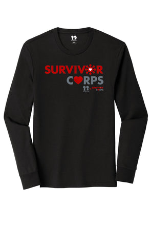 BOY MEETS GIRL® x SURVIVOR CORPS Tri-Blend Black Long Sleeve Unisex Tunic T-Shirt