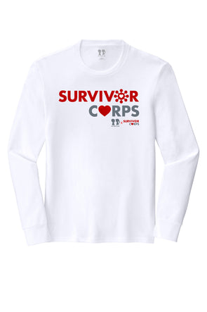 BOY MEETS GIRL® x SURVIVOR CORPS Tri-Blend White Long Sleeve Unisex Tunic T-Shirt